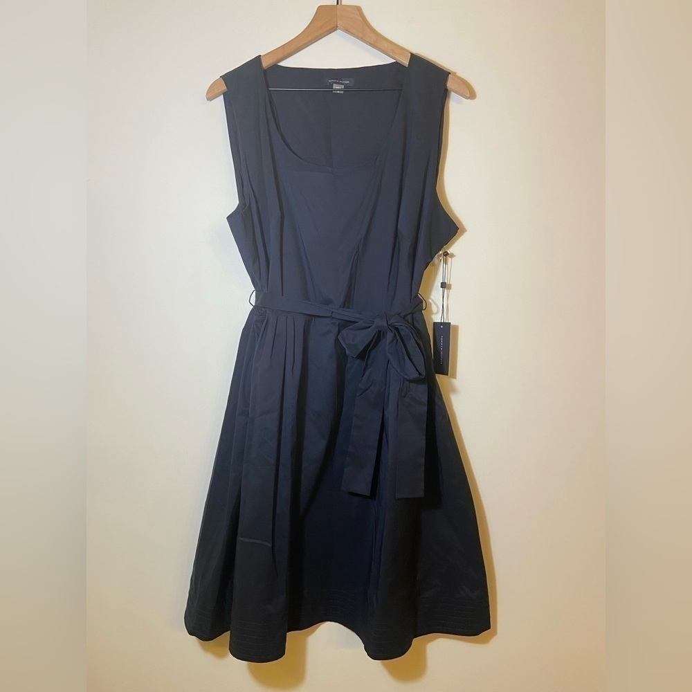 Tommy Hilfiger Women's Belted Fit & Flare Dress Size 18 Navy Blue NWT